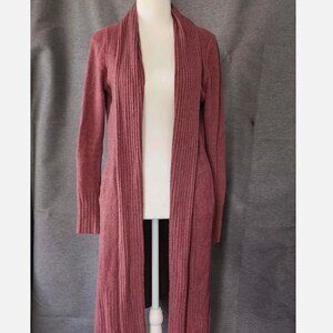 Barefoot Dreams Cozychic Lite Catalina Long Cardigan XS Plumb Sweater EUC